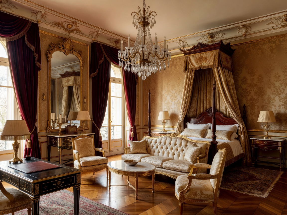 Luxurious Parisian suite interior with classic furnishings